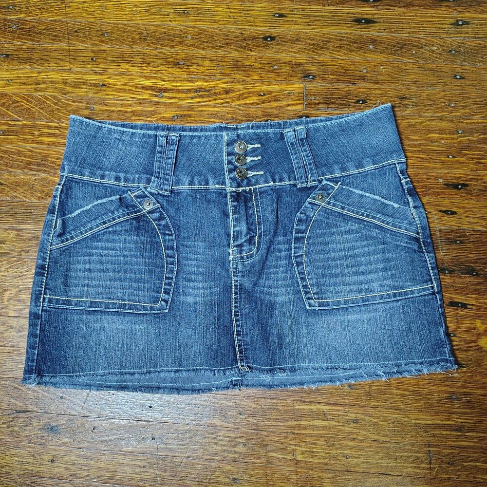 Y2K Mini Denim Skirt Indie Sleaze Size 7/T588